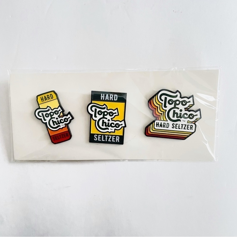 Topo Chico HARD SELTZER enamel pin 3 piece set NEW